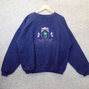 Vintage WEK Sweatshirt Mens 2 XL Navy Blue Little Dix Bay Resort USA UK British